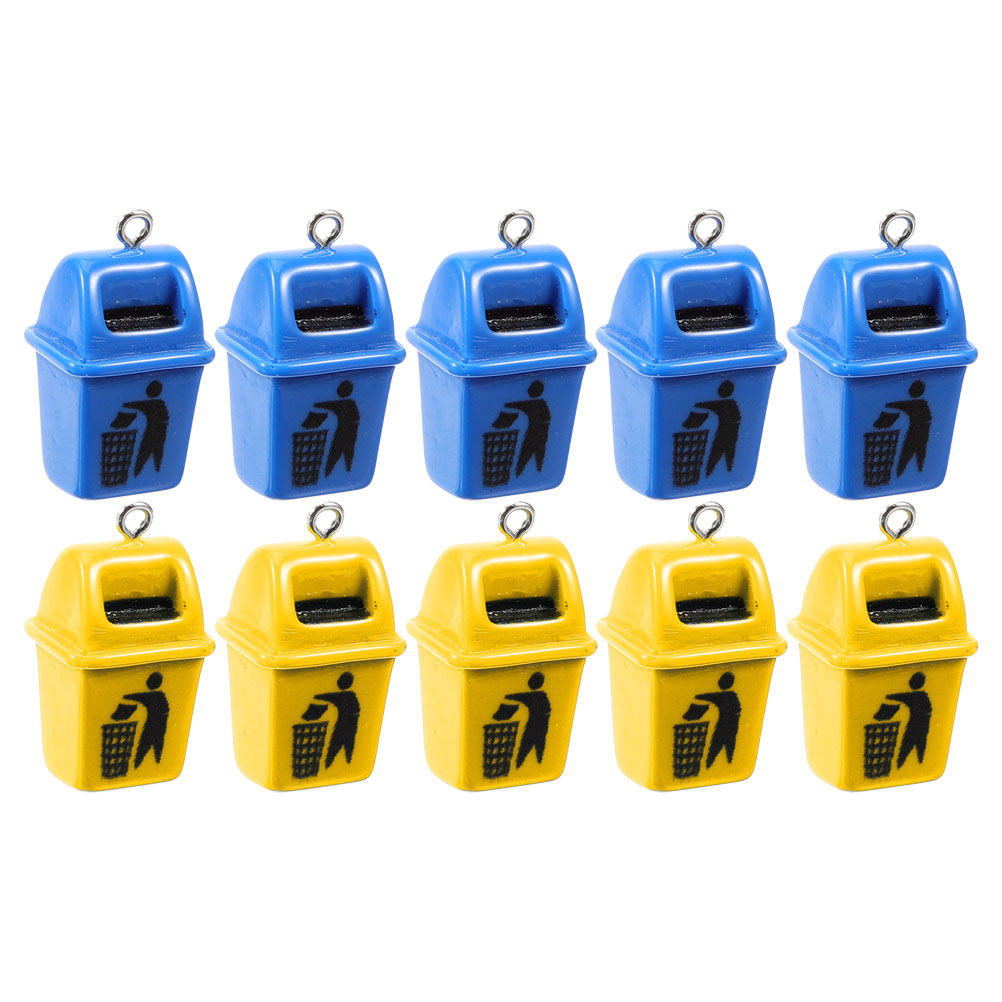 Resin Crafts Diy - 10Pcs Garbage Bin Charms Smooth Resin