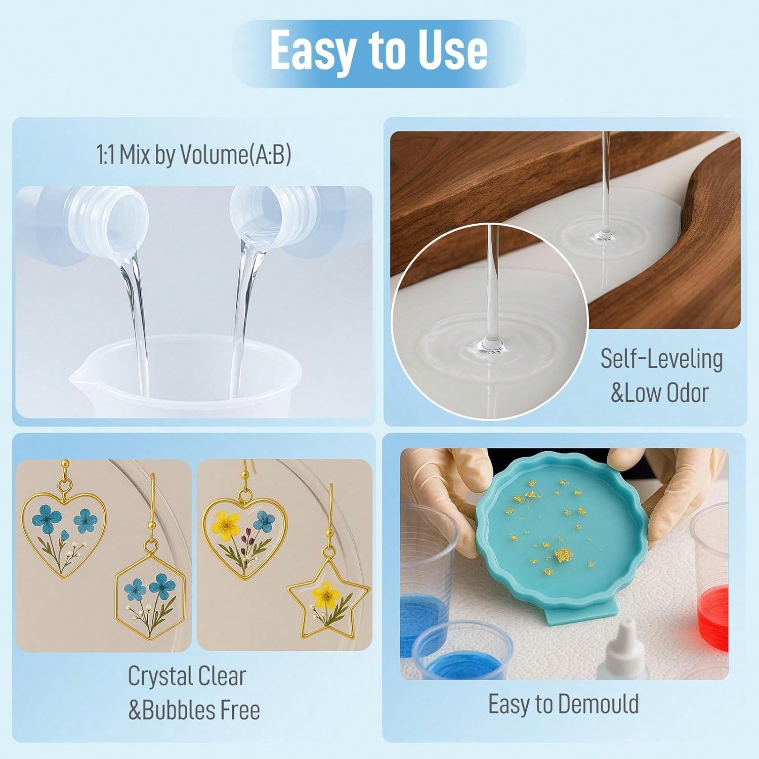 Crystal Clear Epoxy Resin 1:1  - đánh giá và giá Resin Jewelry Kit