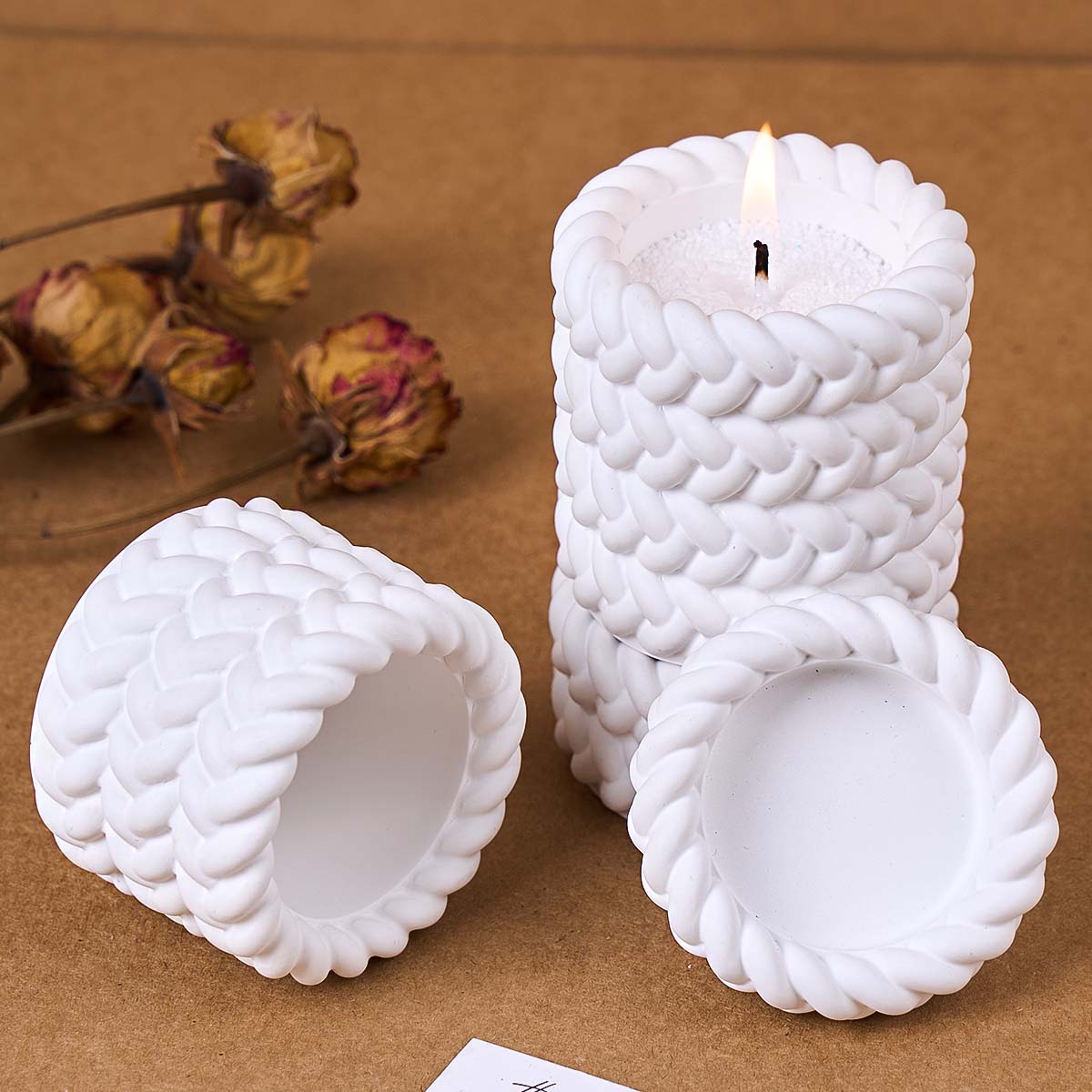 1/2/3/4 Floors Hemp Rope Candl - đánh giá và giá Coaster Mold Round
