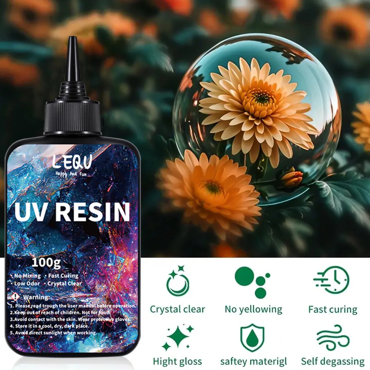 100g UV resin transparent hard - đánh giá và giá Epoxy Uv Resin Kit