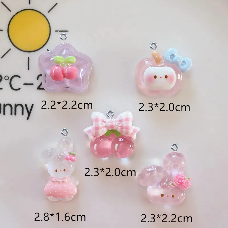 10Pcs Cute Cherry Rabbit Resin - đánh giá và giá Resin Crafts Diy