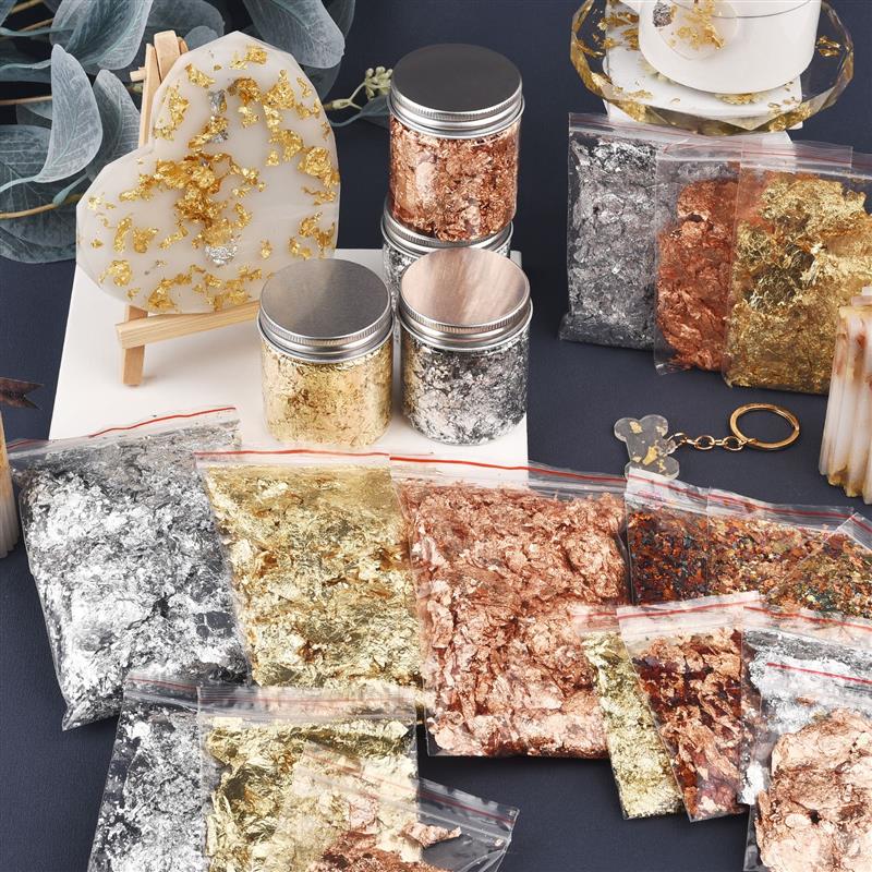 1/2/3/5/10G Giả Vàng Bạc Đồng  - đánh giá và giá Gold Foil Flakes