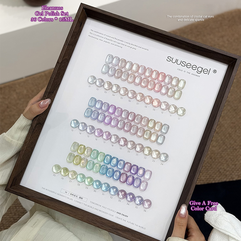 36 Colors Cat Eye Gel Polish S - đánh giá và giá Resin Glitter Pack