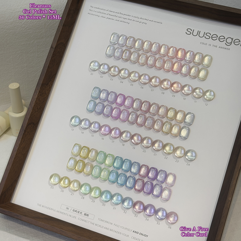 36 Colors Cat Eye Gel Polish S - đánh giá và giá Resin Glitter Pack